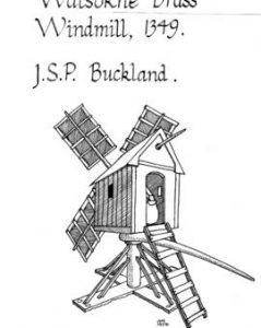 Modern reconstruction by Stephen Buckland based on the Walsoken Brass post mill