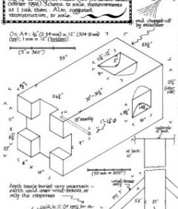 Schematic drawing of a mill post, Polegate Windmill