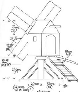 Schema of the post mill on the Walsokne Brass