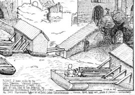 Three boat mills on the River Tiber, Rome