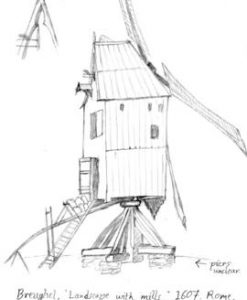 "'Landscape with mill" by Breughel'"