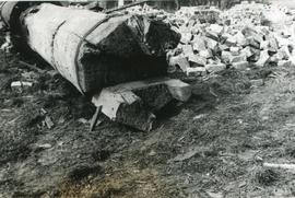 Ruined millpost and rubble, Moreton