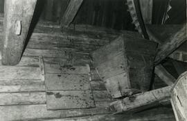 Hopper & hinged sack stand in a toe mill in Liminka, North Bothnia