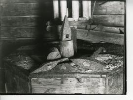 Mill stones and dressing tools in a toe mill in Maaninka, Savo