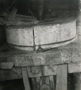 Encased millstones in a toe mill in Pielavesi, Savo