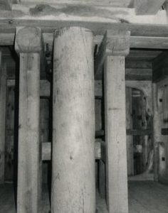 Post from the first floor in a toe mill in Pernaja, Uusimaa