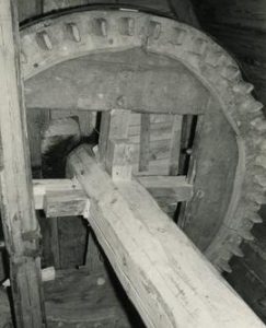 Headwheel and windshaft in a toe mill in Säkylä, Varsinais-Suomi