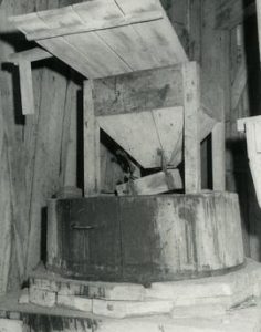 Stones and hopper in Vaani Estate mamsel mill, Eura, Satakunta