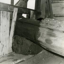 Front end of windshaft in the museum mamsel mill in Hauho, Häme