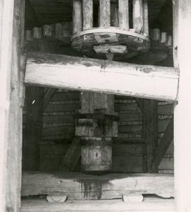 Great spur wheel and wallower in the museum mamsel mill in Hauho, Häme