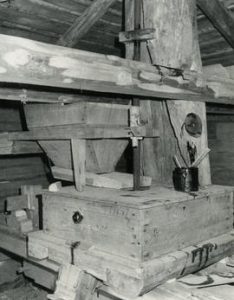 Stones and post in the museum magpie mill in Ypäjä, Häme
