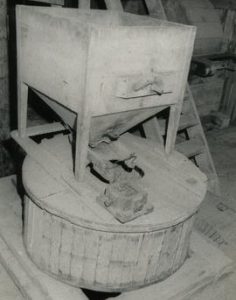 Stones and hopper in Vuolle Mill in Kuortane, South Bothnia