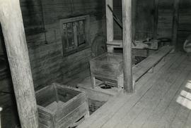 Hoppers and millstones in Renko watermill in Muurila, Häme