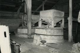 Stones and hoppers in the watermill at Porras in Tammela, Häme