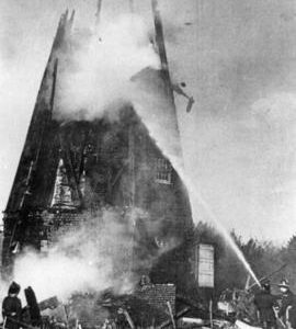 Black Mill, Barham, on fire