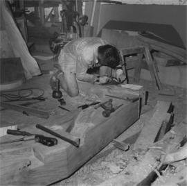 Making a new weather beam at Charlton Workshops