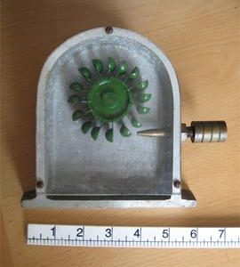 Metal model of Pelton waterwheel