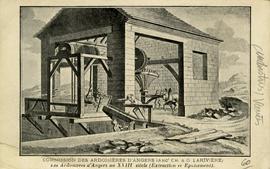 Horse turning wheel in slate works - 1