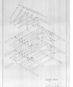 Exploded view of main framing elements