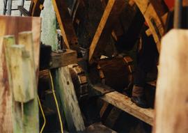 All 48 oak folding wedges inplace, Mapledurham Mill, Mapledurham