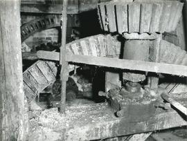 Close-up of Pit Wheel and Wallower, watermill, Kersey