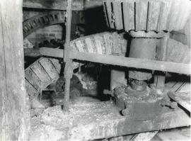 Close-up of Pit Wheel and Wallower, watermill, Kersey