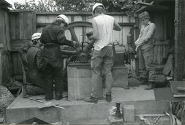 Painting the engine, tower mill, Thelnetham