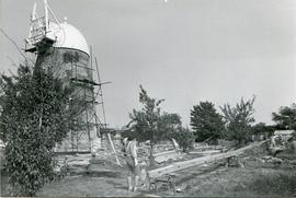Three sails under construction, tower mill, Thelnetham
