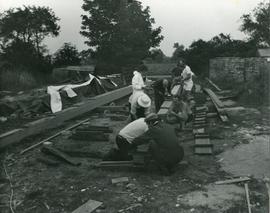 Stocks under construction, tower mill, Thelnetham
