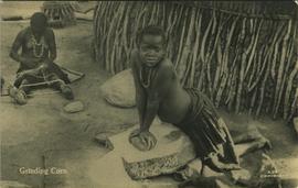Child grinding corn, Johannesburg