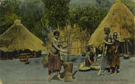 Basuto women stamping and grinding mealies