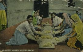 Mexican women making bread