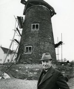 View of the mill during restoration, with Mr Field