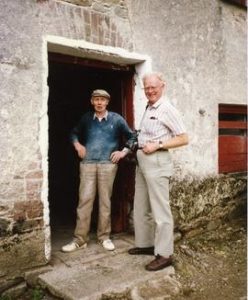 Photograph of Niall Roberts with John Murphy, miller at Redmond's Mill, Foulksmills, Wexford, Irelan