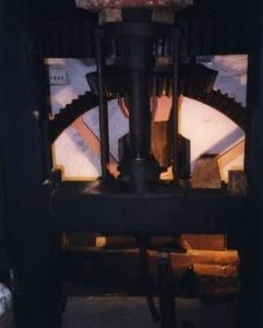Photograph of the screw jack tentering, Craanford Watermill, Wexford, Ireland
