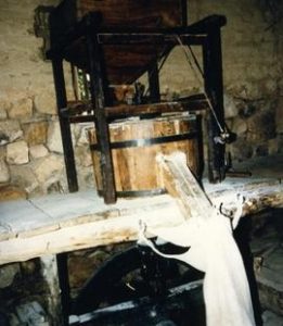 Photograph of a millstone setup, Boland Museum, Worcester, South Africa