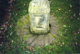 Photograph of close up of a millstone, Cedar Court, Coombe, Greater London