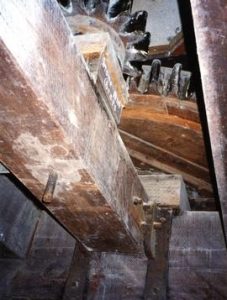 Photograph of the stone nut gears, Old Sydney Town windmill, Somersby, Australia