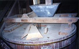 Photograph of millstone furniture, Old Sydney Town windmill, Somersby, Australia