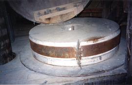 Photograph of millstone furniture, Old Sydney Town windmill, Somersby, Australia