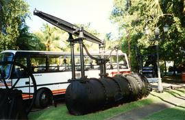 Photograph of a boiler beam engine, St James' Distillery, Martinique