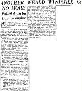 "Another Weald windmill is no more"