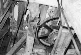 Stone nut and spurwheel with bridge trees, Upthorpe Road Mill, Stanton