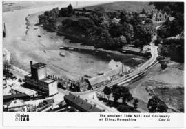 Aerial view with Causeway, Eling Tide Mill, Totton and Eling