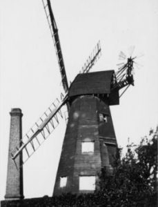 Smock mill, Newington, Ramsgate, with shutters removed from sweeps