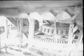 Wallower and auxiliary drive crown wheel, post mill, Chinnor