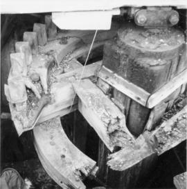 "Freckenham smock mill, Suffolk, 1960. Trundle wallower"