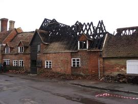 Exterior view of fire damage