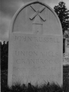 Gravestone of John Russell, Union Mill, Cranbrook