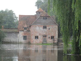 Water level up to mill floor, Mapledurham Mill, Mapledurham